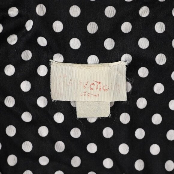 Vintage 70s Black & White Polka-dot CONNECTIONS Polyester Palazzo Pant Jumpsuit - Picture 8 of 12